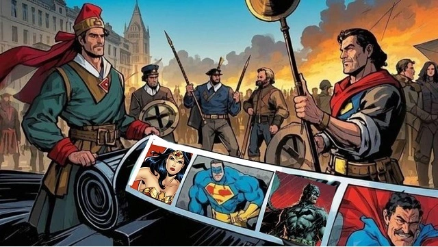 heróis de quadrinho num contexto de gerra e conflitos